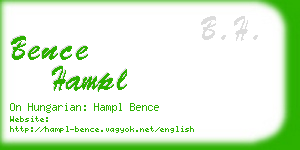 bence hampl business card